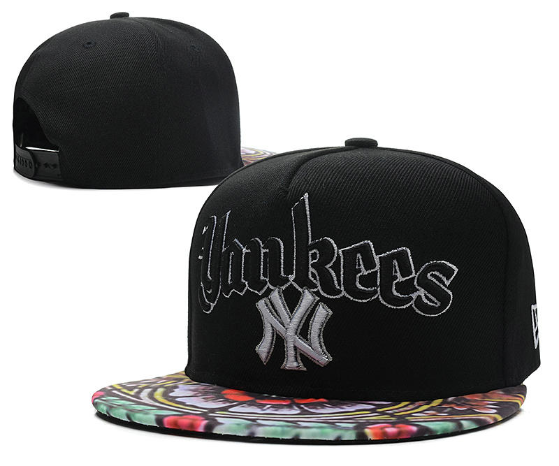 New York Yankees Black Snapback Hat DF 0613